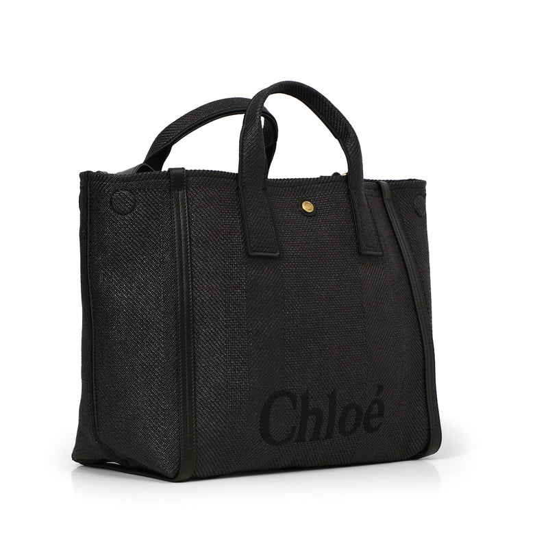 Black Carry Tote Bag In Canvas- Large