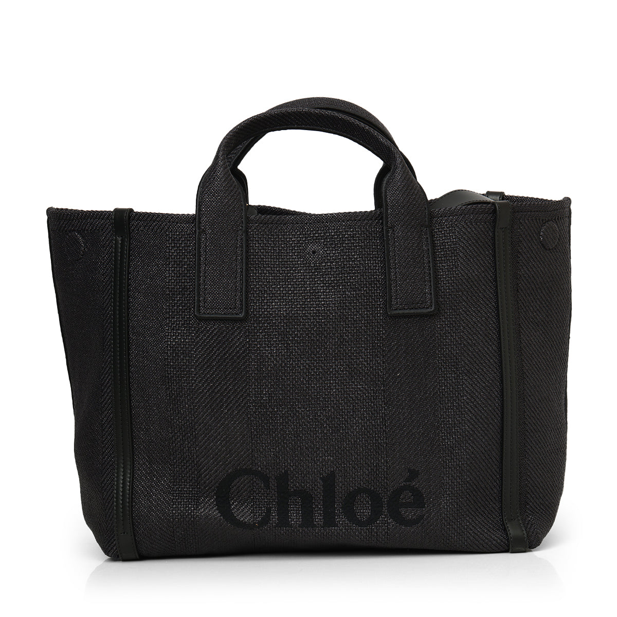 Black Carry Tote Bag In Canvas- Large