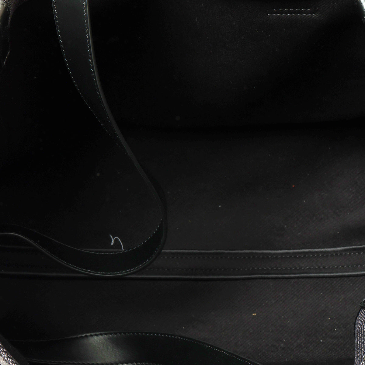 Black Carry Tote Bag In Canvas- Large