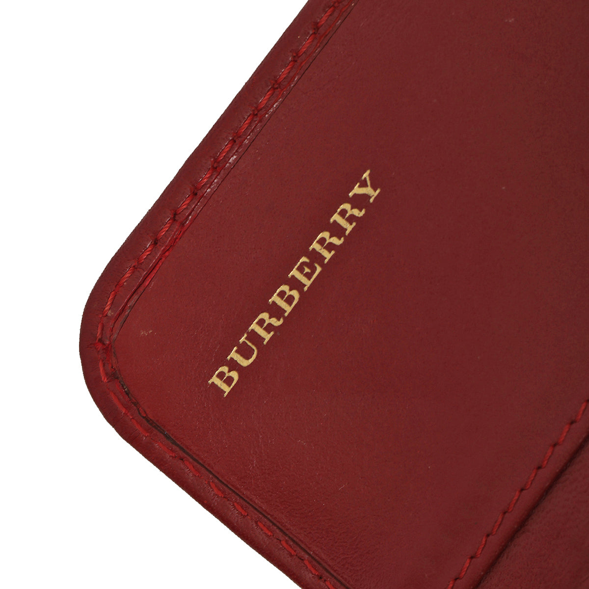 Haymarket Check Pattern Beige & Red Leather Continental Wallet