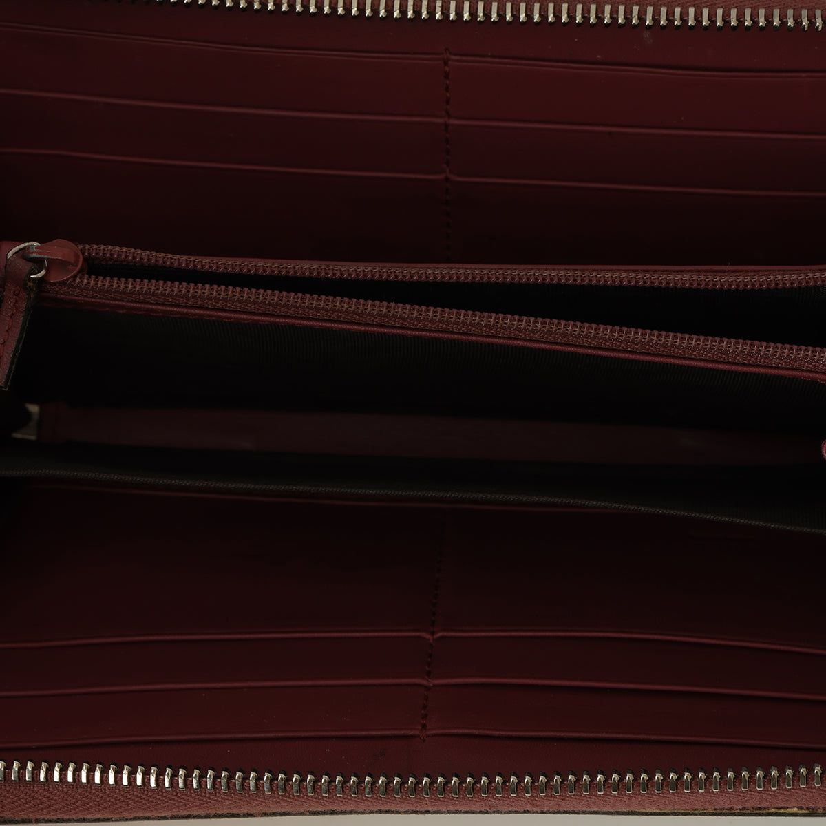 GG Blooms Maroom Zip Around Wallet