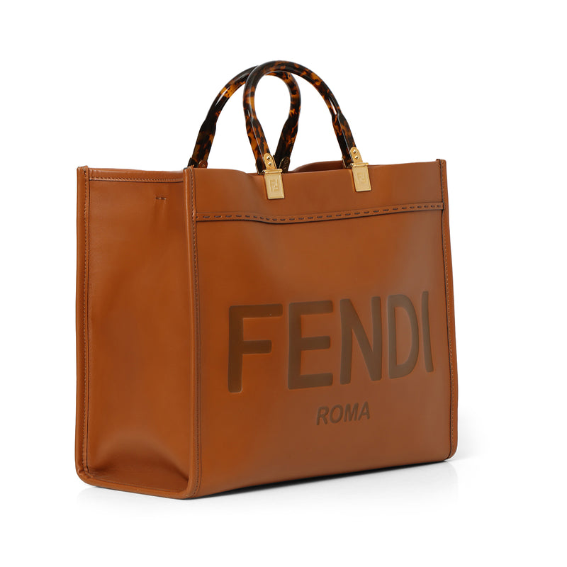 Women fendi sunshine medium brown calf leather tote bag price
