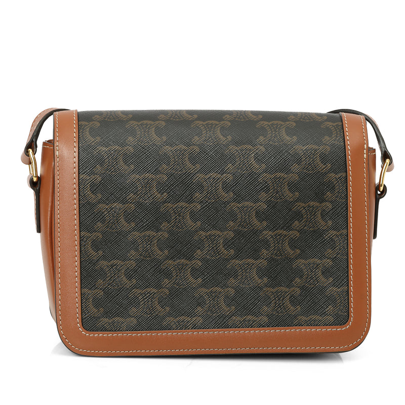 Pre-loved Celine Teen Trionphe Bag In Triomphe Canvas And Calfskin