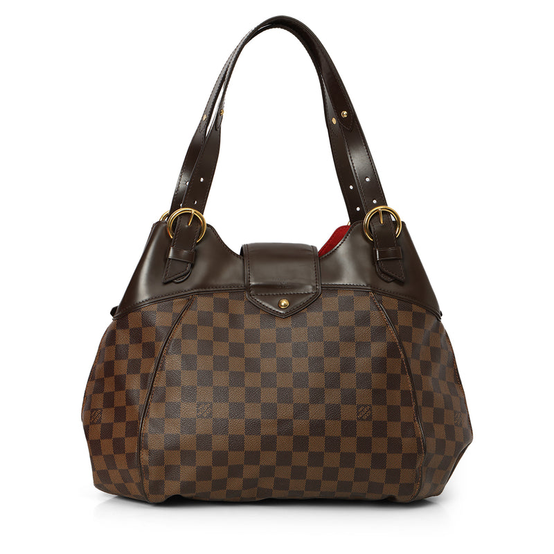 Women Louis Vuitton Damier Ebene Canvas Sistina GM Bag