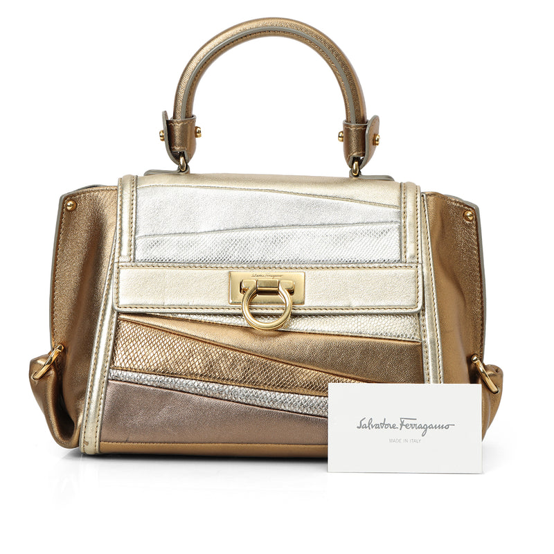 Multicolor Metallic Leather Small Sofia Bag