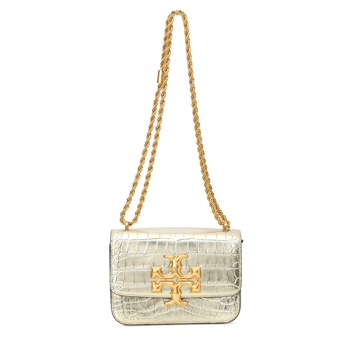 Croc-Embossed Eleanor Small Convertible Shoulder Bag