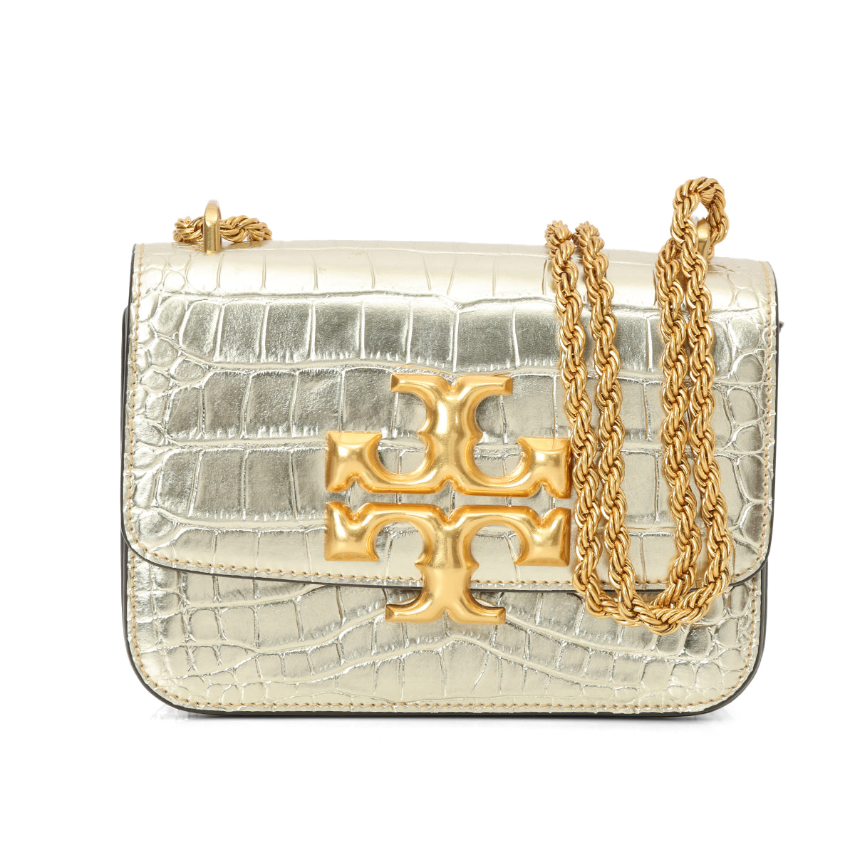 Croc-Embossed Eleanor Small Convertible Shoulder Bag