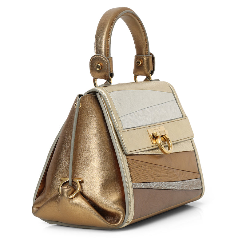 Multicolor Metallic Leather Small Sofia Bag