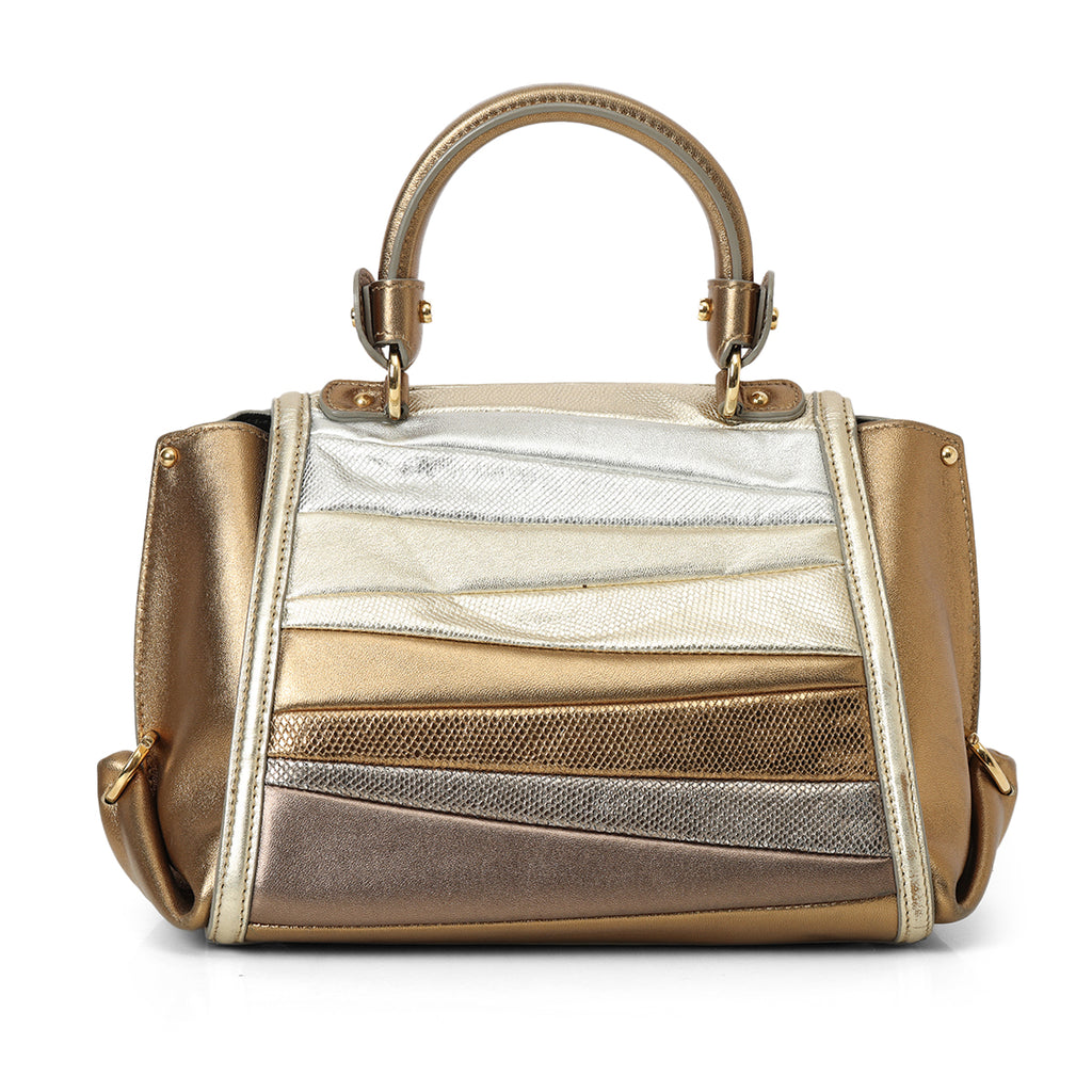 Shop pre-loved Salvatore Ferragamo Multicolor Metallic Leather