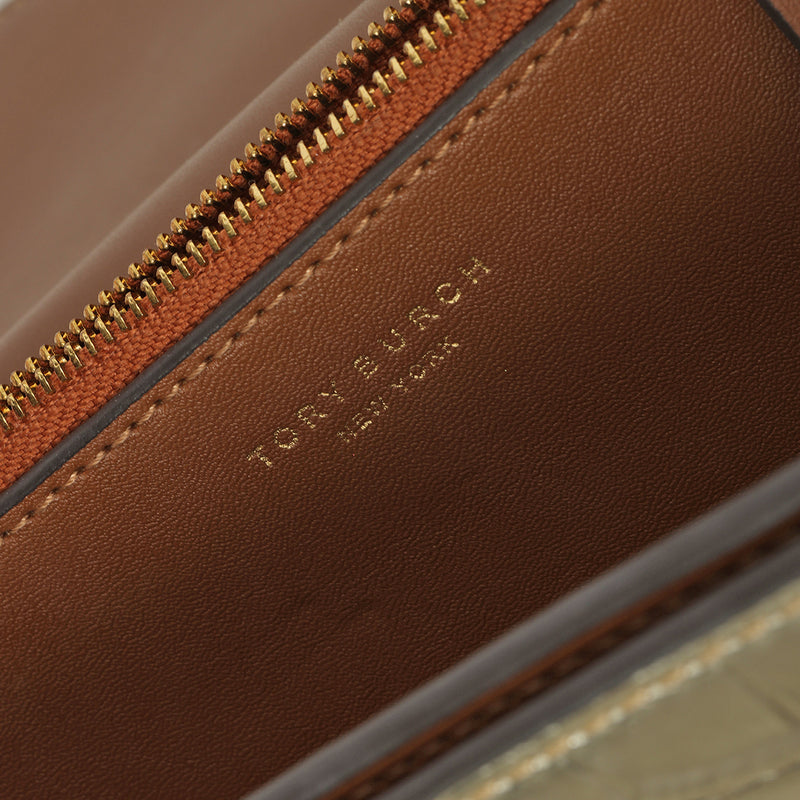 Croc-Embossed Eleanor Small Convertible Shoulder Bag