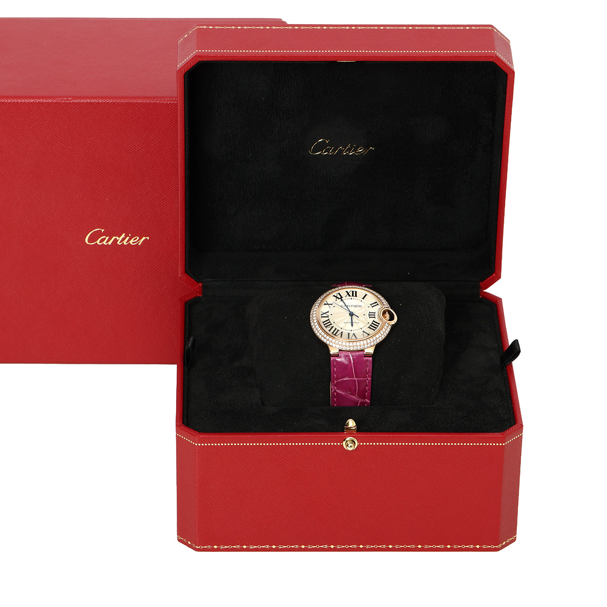 Ballon Bleu De Cartier Watch, Rose Gold , Sapphire With Diamonds 36MM