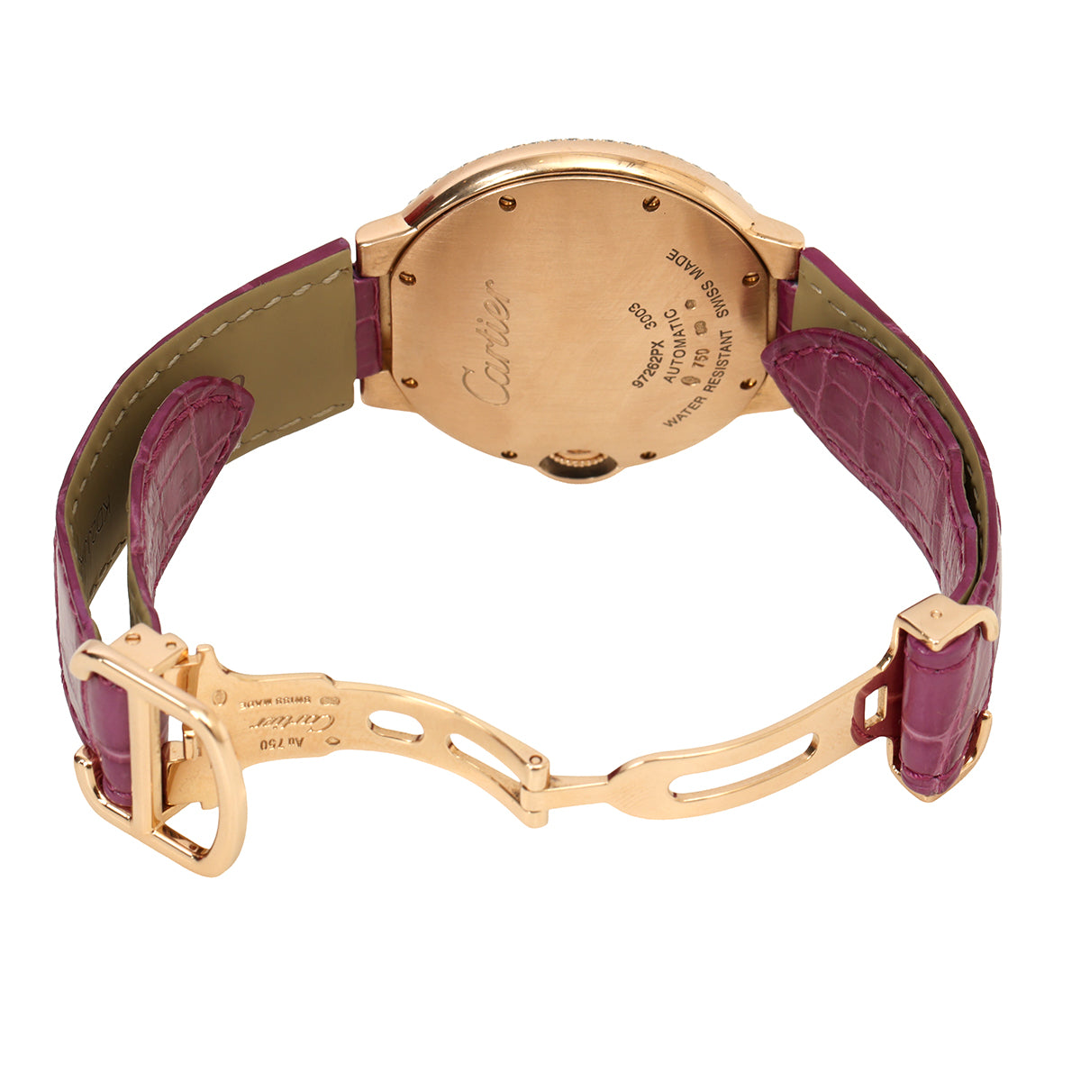 Ballon Bleu De Cartier Watch, Rose Gold , Sapphire With Diamonds 36MM