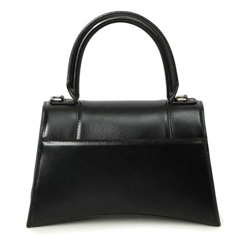 Women balenciaga graffiti hourglass small top handle bag black