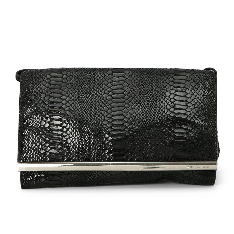 Pre-loved Michael Kors Black Python Leather Shoulder Bag One Size
