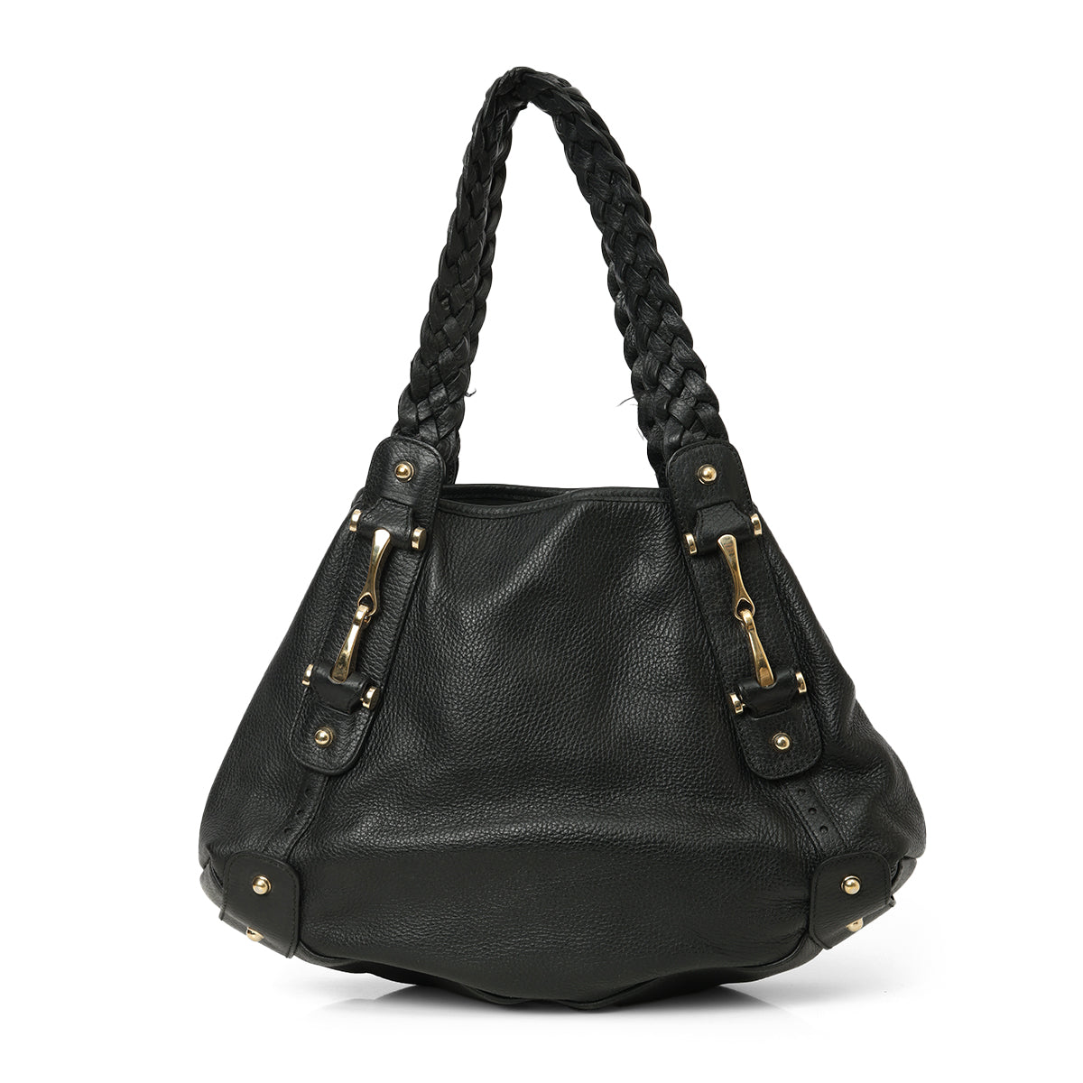 Medium Black Leather Pelham Shoulder Bag
