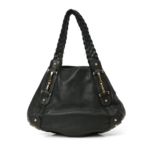 Medium Black Leather Pelham Shoulder Bag