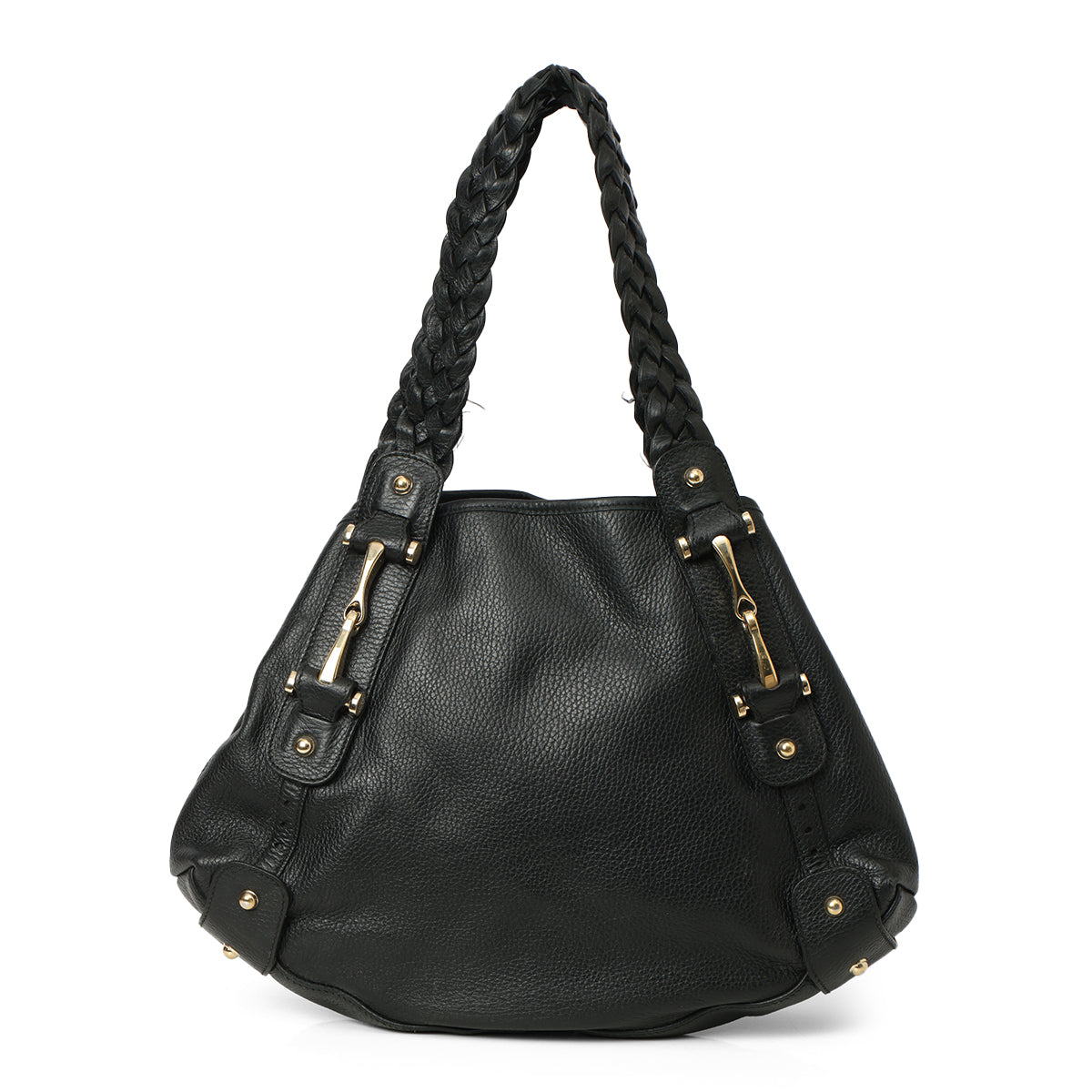 Medium Black Leather Pelham Shoulder Bag
