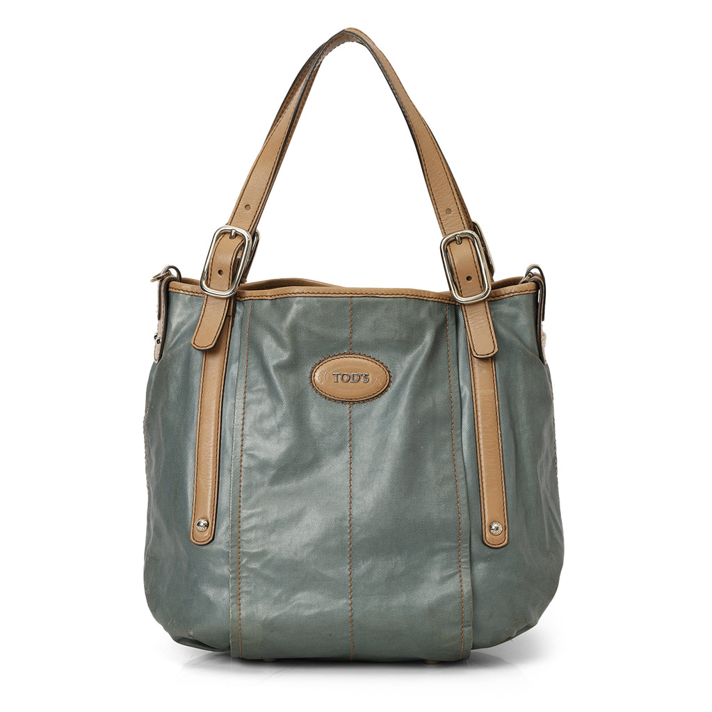 Shop Pre-Owned Authentic Tods Coated Canvas G-Bag Sacca Grande
