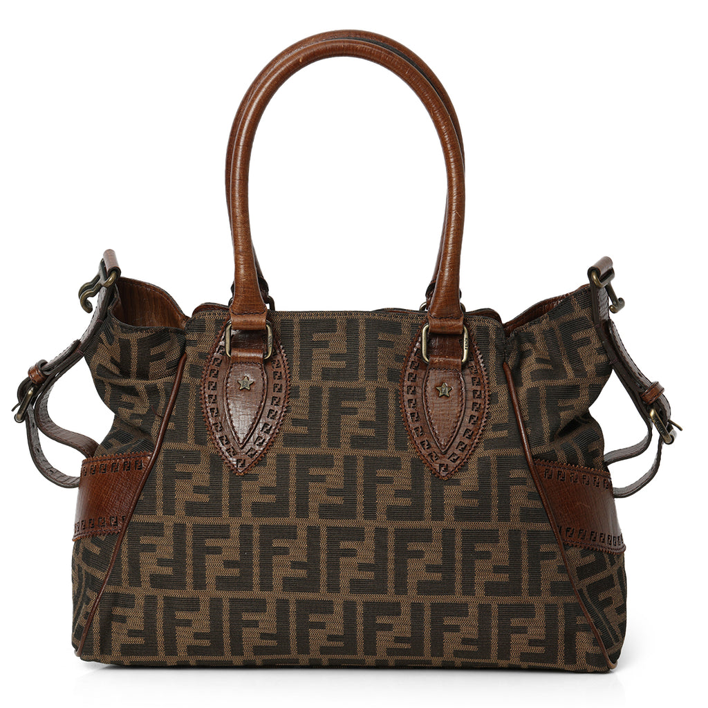 Shop pre-loved Fendi Brown Zucca FF De Jour Bag 100% Authentic