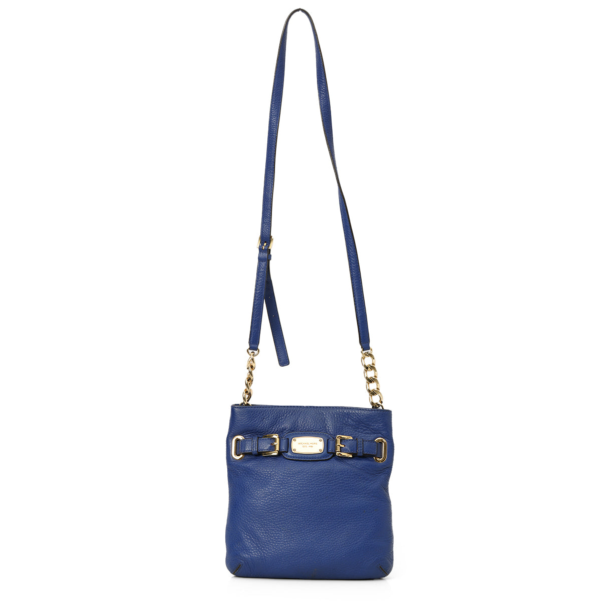 Hamilton Blue Pebble Leather Crossbody Mini