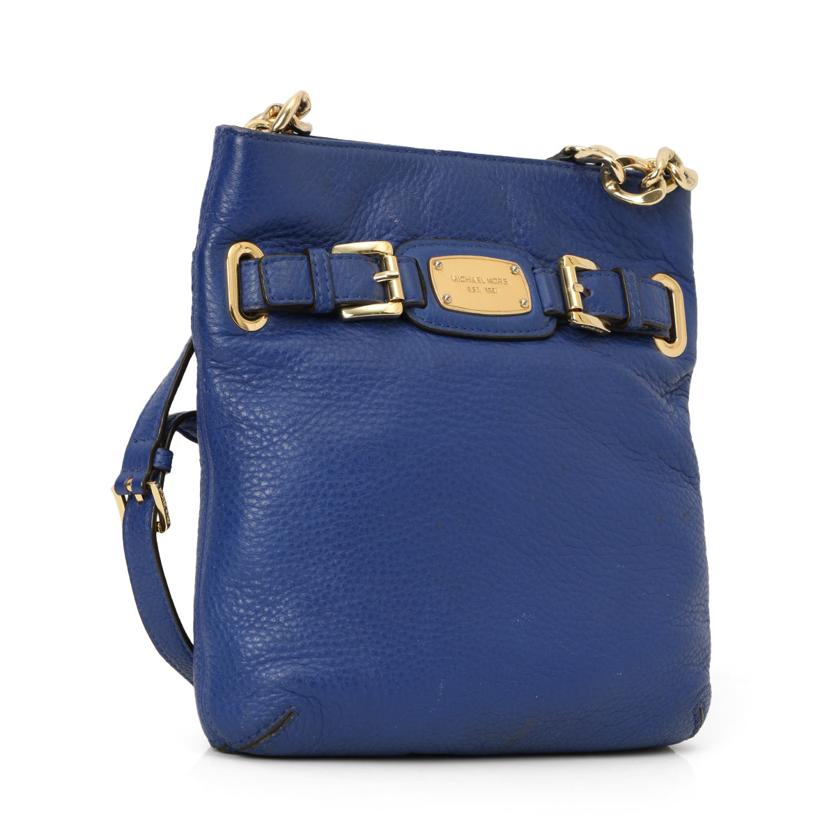 Hamilton Blue Pebble Leather Crossbody Mini