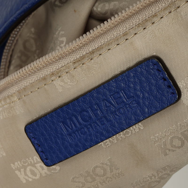 Preloved Michael Kors Hamilton Blue Pebble Leather Crossbody Mini