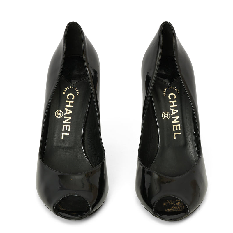 Chanel escarpins black patent leather pumps size 40 price