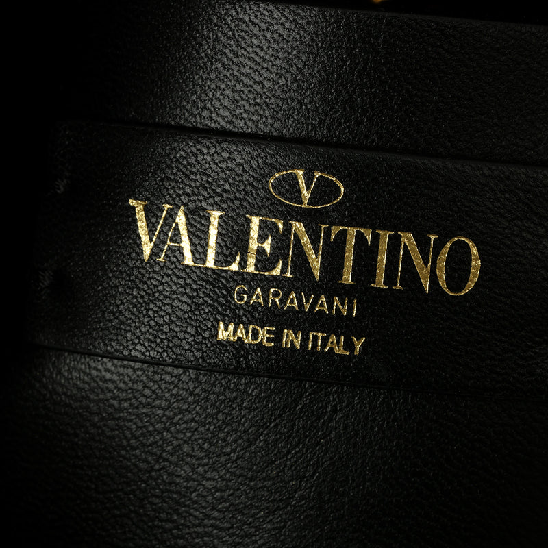 Women Valentino Small Roman Stud Top Handle Bag In Nappa Black