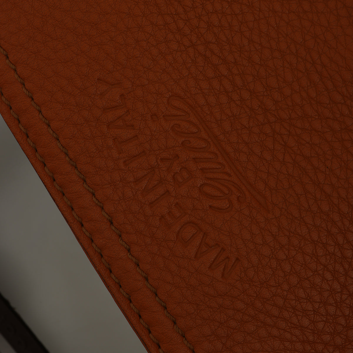 Rust Orange Medium Bamboo Shopping Leather Tote Bag