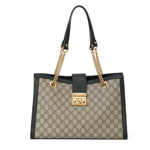 GG Canvas Large Padlock Tote Bag