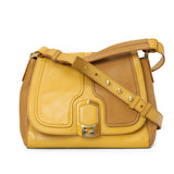 Yellow Colorblock Leather Medium Anna Shoulder Bag