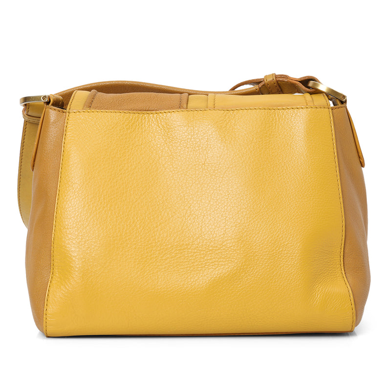 Pre-loved Fendi Yellow Colorblock Shoulder Bag Medium