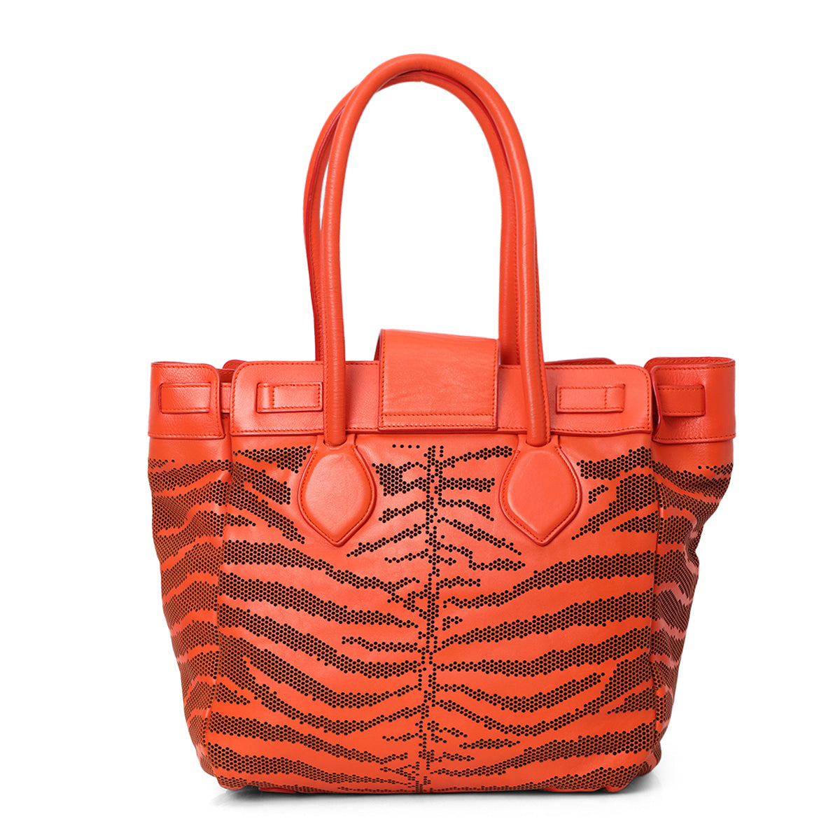 Orange Aand Black Perforated Tote One Size
