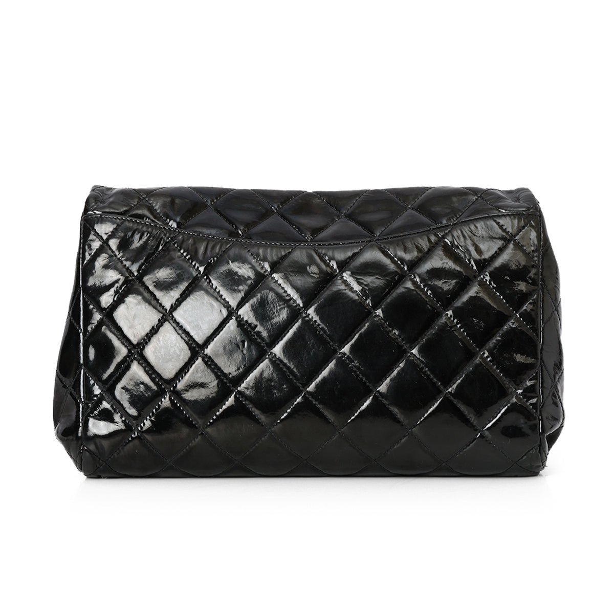 Classic Medium Single Flap Patent Leather Shoulder Bag