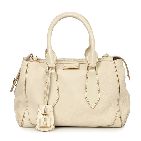 Ivory grainy Leather Small Gladstone Bag
