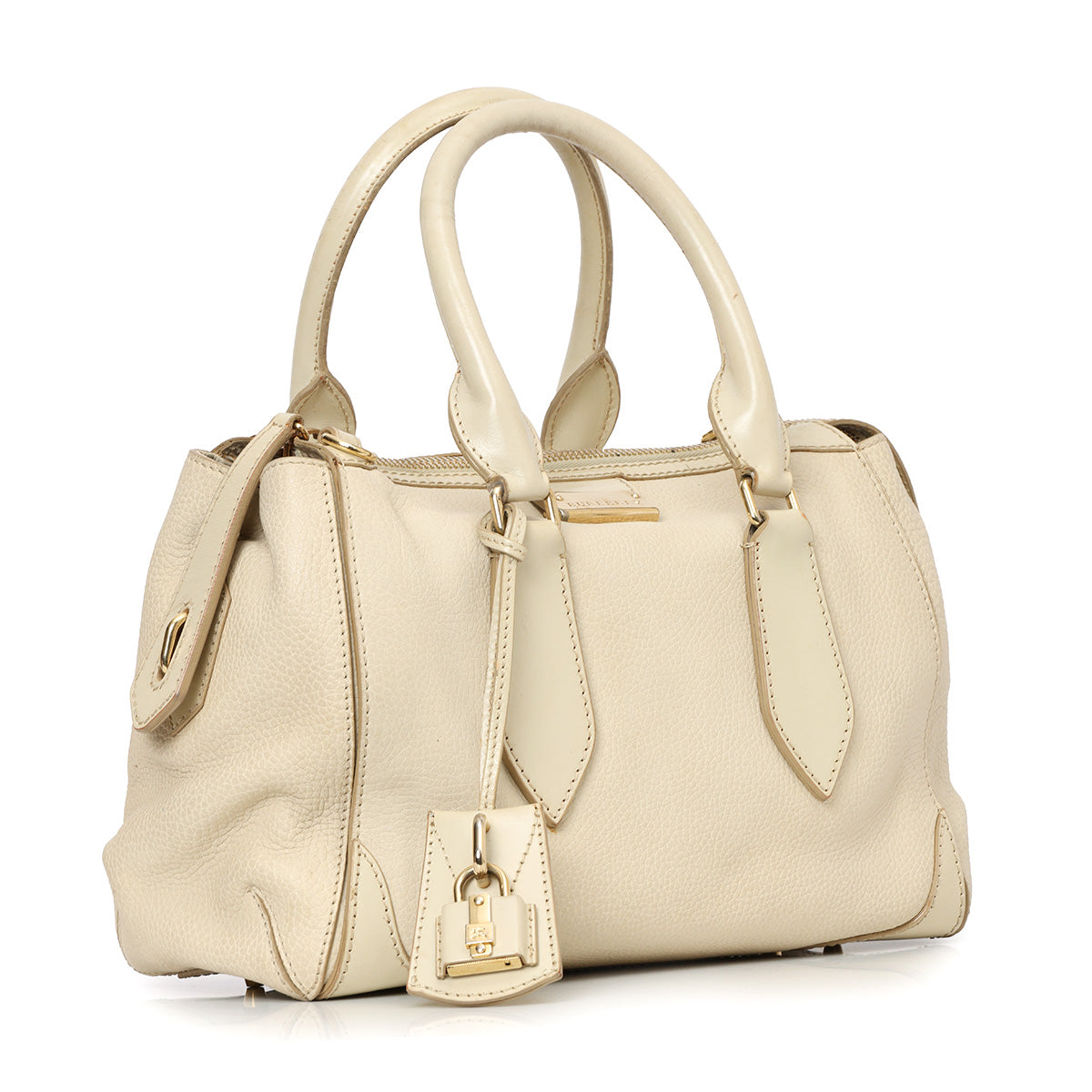Ivory grainy Leather Small Gladstone Bag