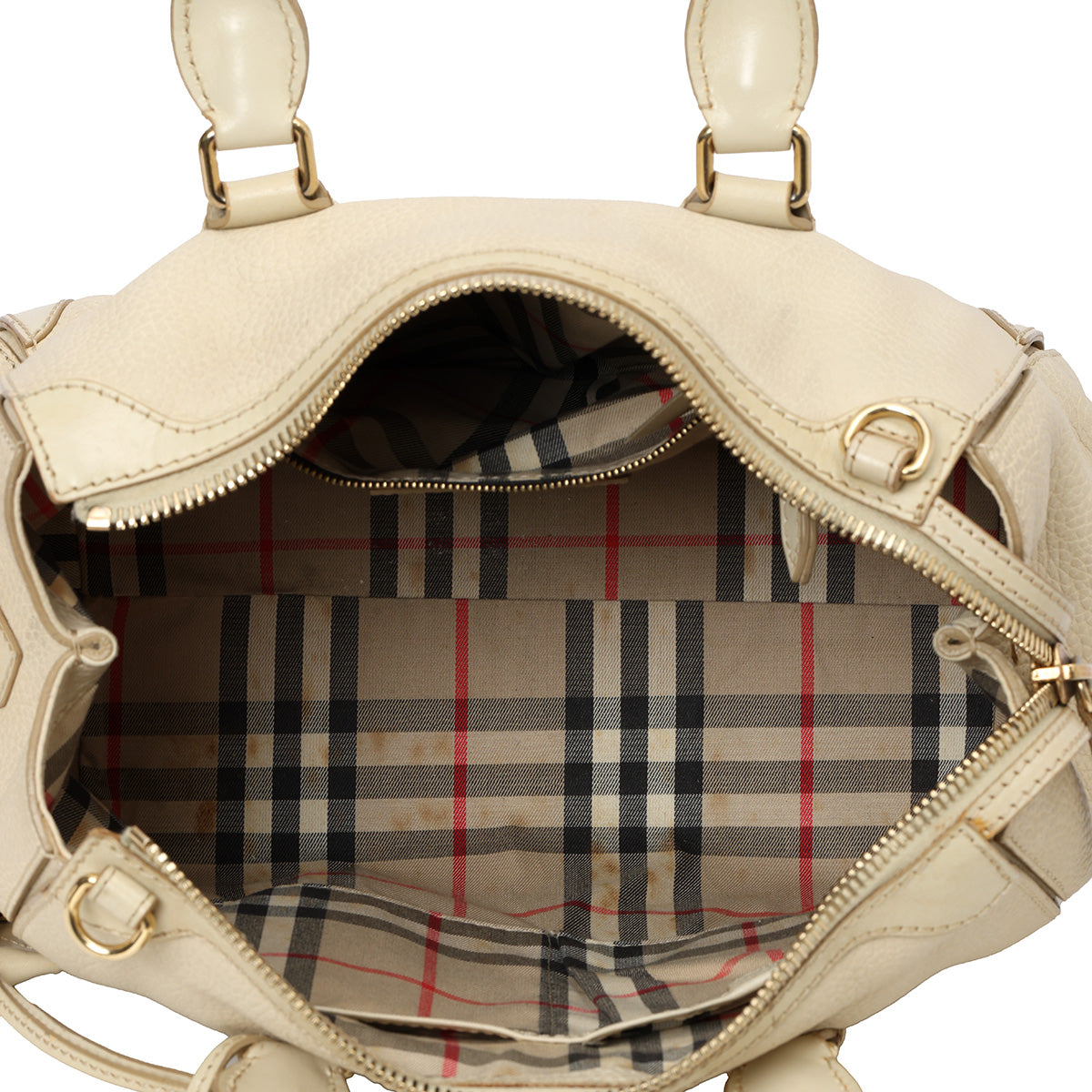 Ivory grainy Leather Small Gladstone Bag