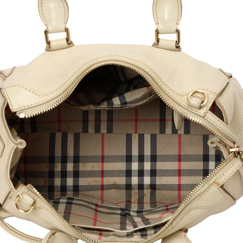Ivory grainy Leather Small Gladstone Bag