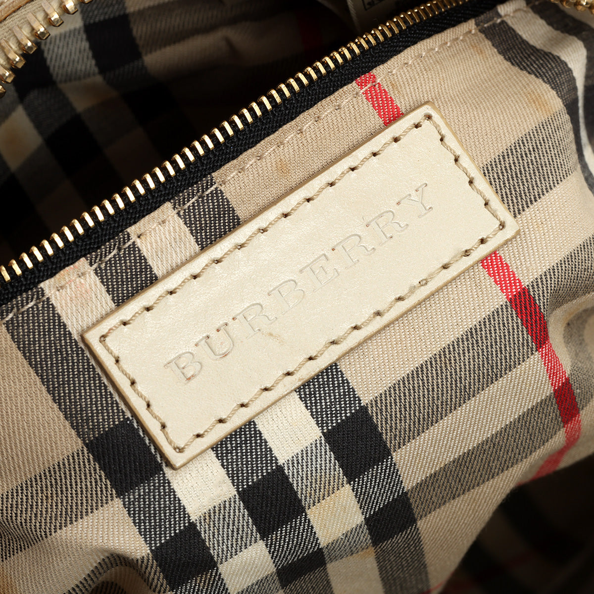 Ivory grainy Leather Small Gladstone Bag