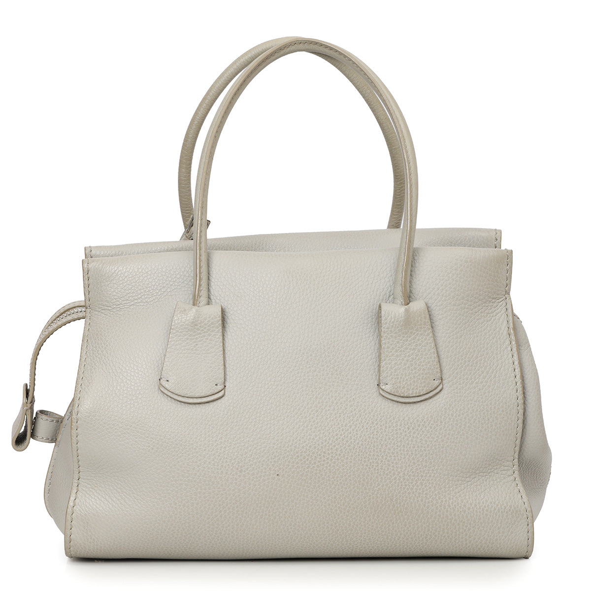 Grey Pebbled Leather Shopper Tote Bag