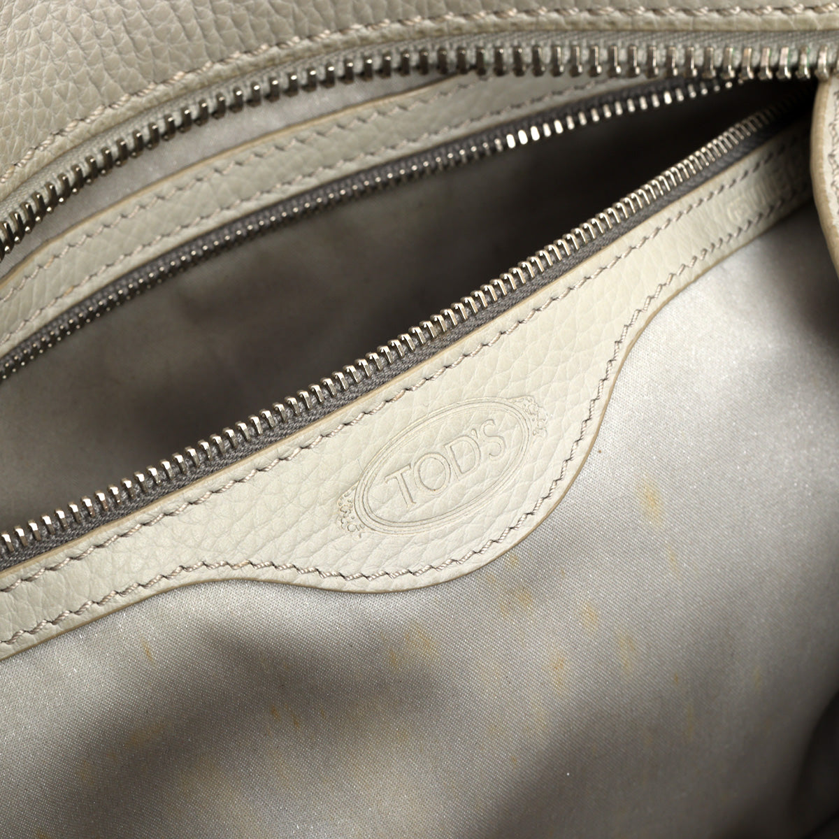 Grey Pebbled Leather Shopper Tote Bag