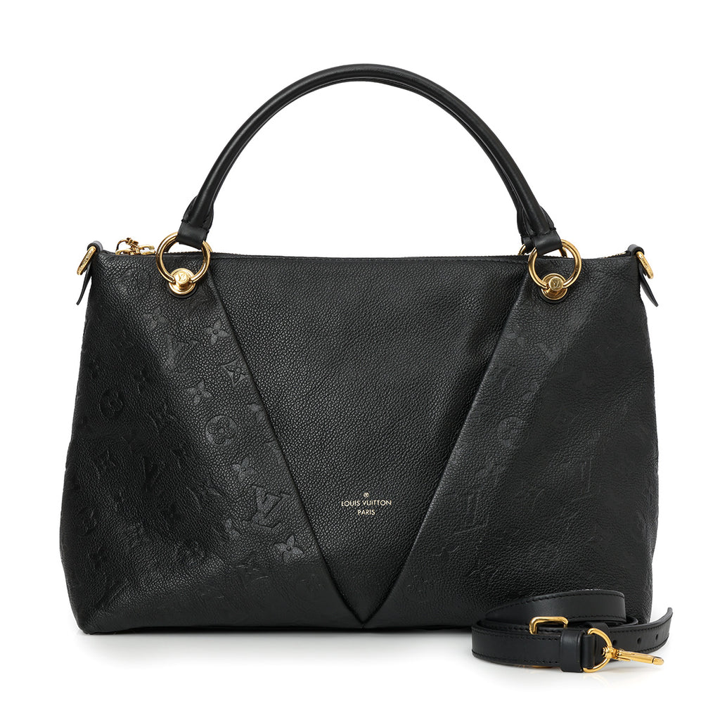 Louis Vuitton Black Monogram Empreinte Leather V MM Tote Bag
