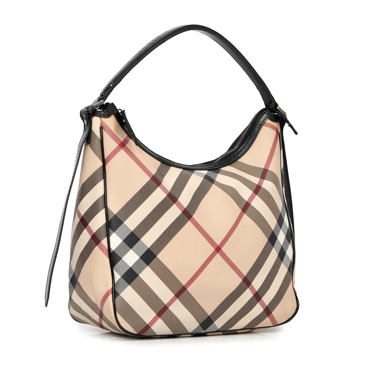 Nova Check Coated Canvas Medium Barton Hobo Bag