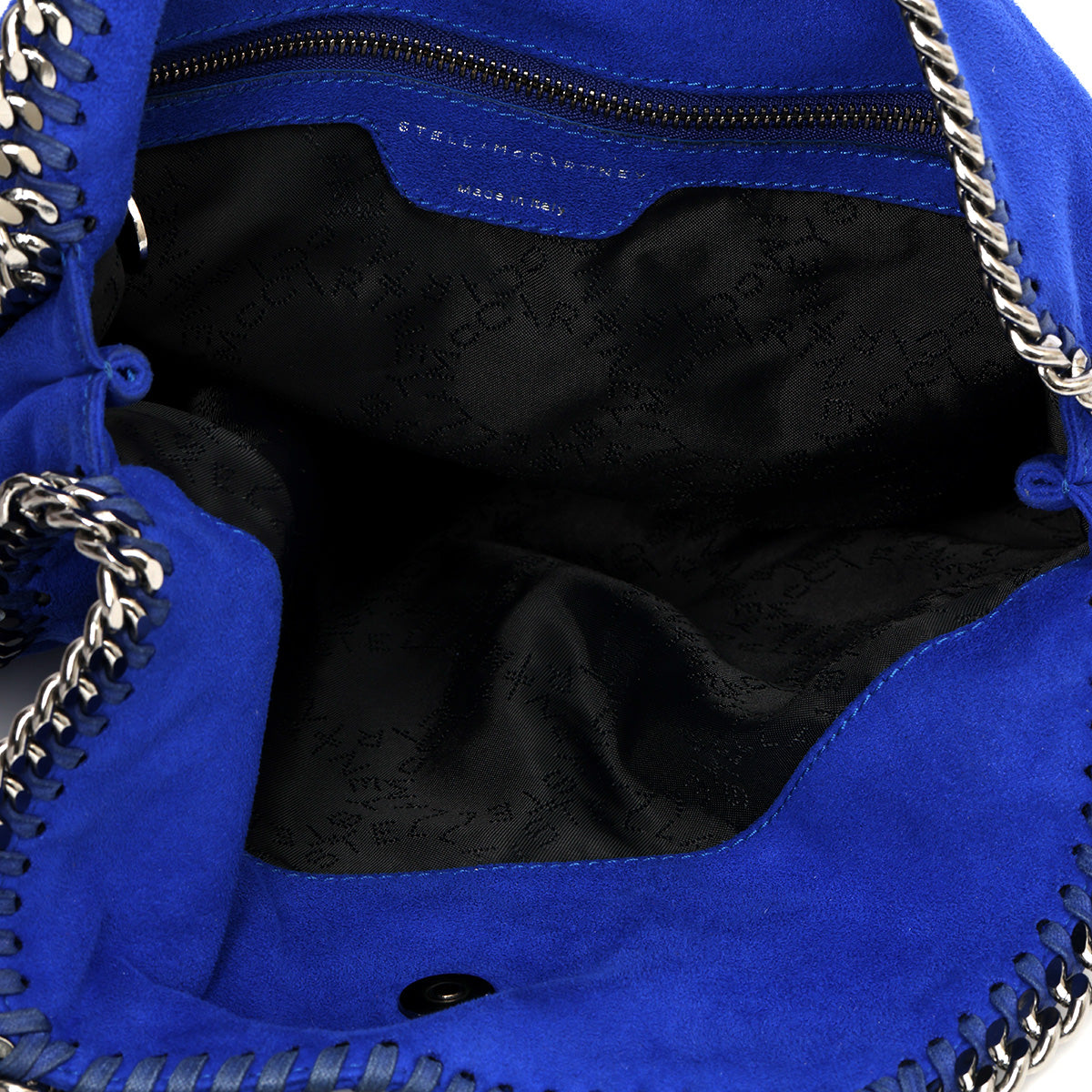 Falabella 3 Chain Blue Fold-Over Large Tote Bag