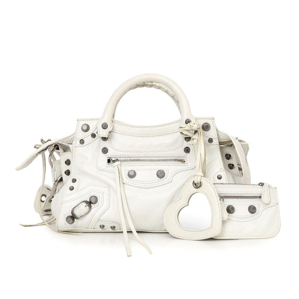 バッグ BALENCIAGA Neo Cagole S White Shop Balenciaga Neo Cagole Small Tote in Black Arena Leather – One