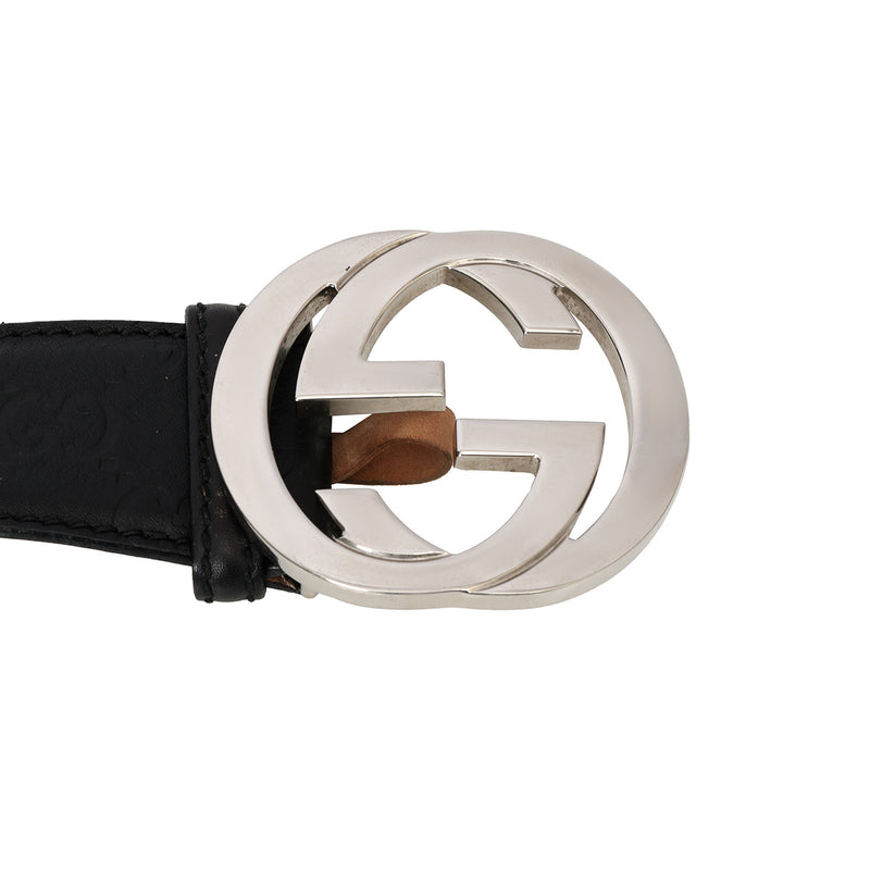 GG Guccissima Black Leather Waist Belt