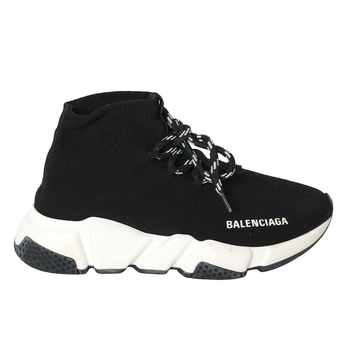 Speed Lace-up Trainers in Black/white- EU 34