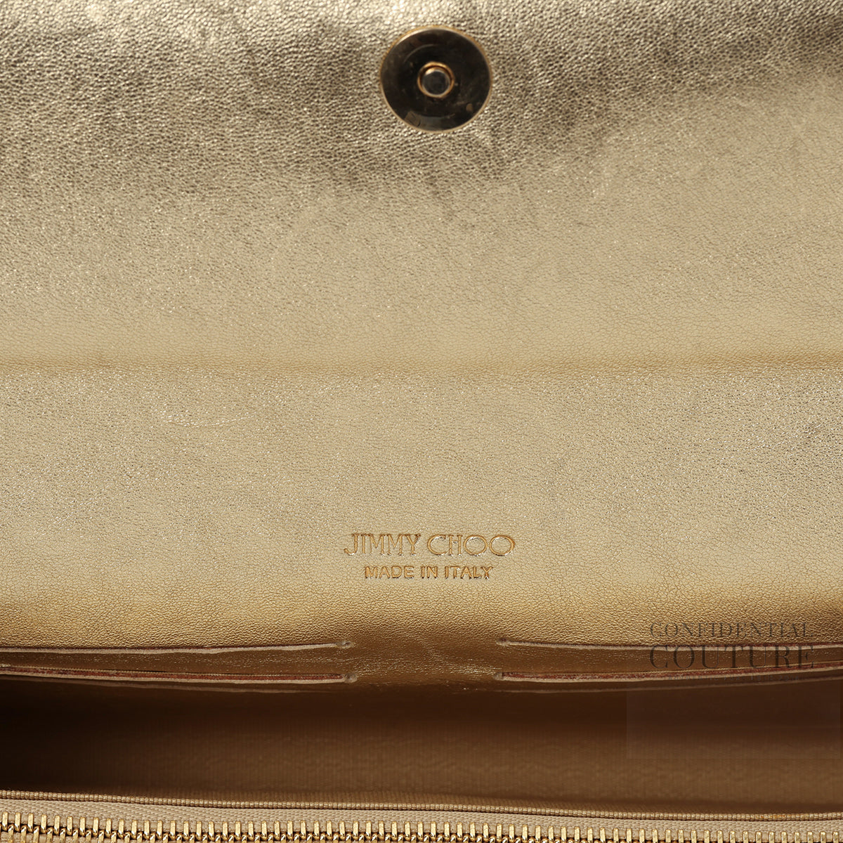 Gold Croc Embossed Emmie Clutch