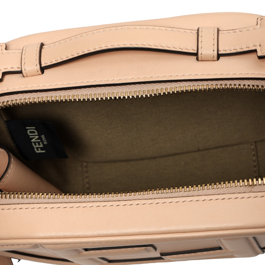 Shop Pre‑Owned Fendi Nude‑Pink O'Lock Mini Camera Case – Calfskin