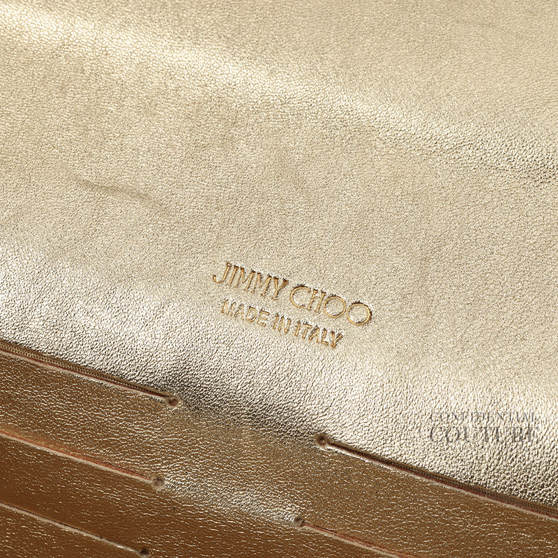 Gold Croc Embossed Emmie Clutch